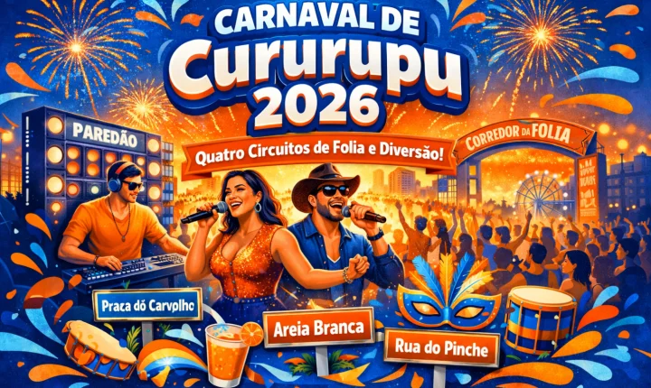 Carnaval de Cururupu 2026 começa neste sábado (14) com quatro circuitos e programação até terça-feira (17)